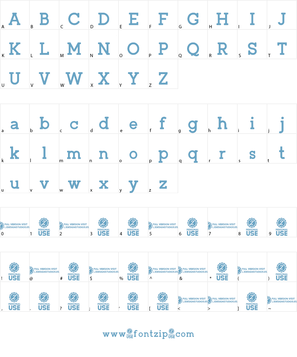 Zilap Corporative Font Character
